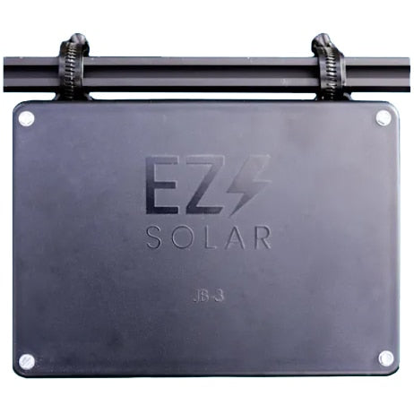 EZS-JB-3 Rooftop Rail Mounted PV Junction Box - Works with any type of rail. 1000V, Max. Current 80 Amps