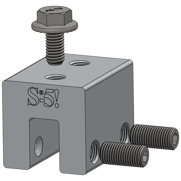 S-5! S-5-S S-5-S clamp for popular snap-together profiles, and Easy Lock Standing Seam. For horizontal seams under .540 inches, the S-5-S or S-5-S Mini can be used to avoid crimping the seam. (150 units box size)