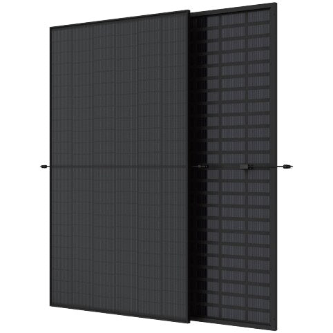 Trina Vertex S Bifacial module, 410 W, 144 1/3 cut cells, 30mm, black frame, black backsheet, dual glass, MC4 connector Manufactured in Thailand