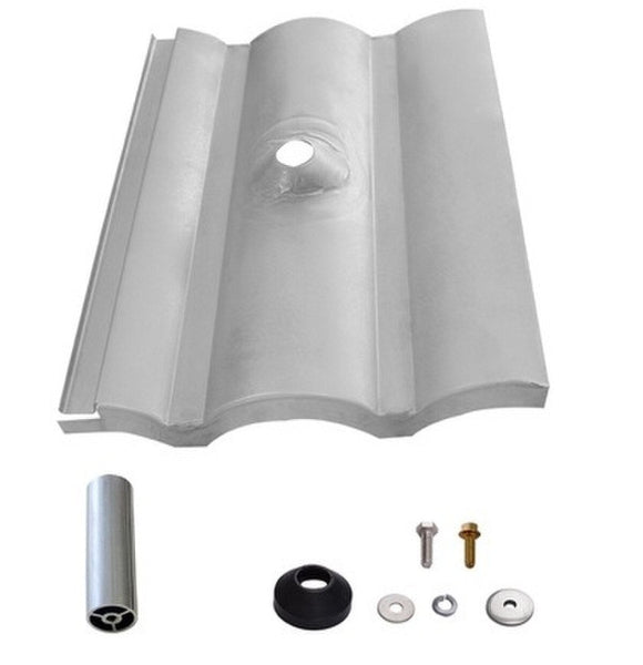 IronRidge QM Flat Tile Replacement w/3.25" Post Black QMTR-F3.25-B-12