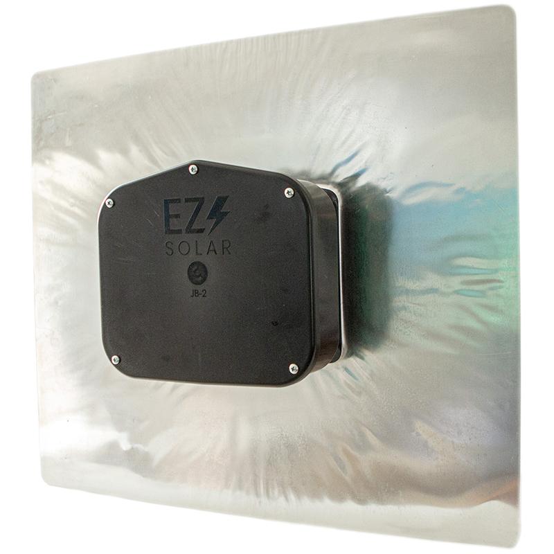 EZS-JB-2 Junction Box for Tile Roofs, compatible with most Flat, Spanish, and W-shaped tiles. 1000V/120 Amps