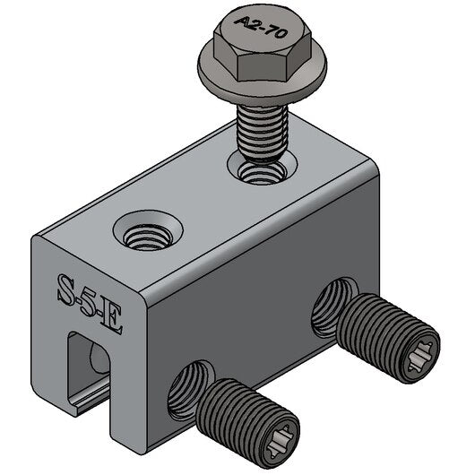S-5! S-5-E Fits most 1.5" and all 1" mechanically fastened double fold roofs. (50 Units per box)