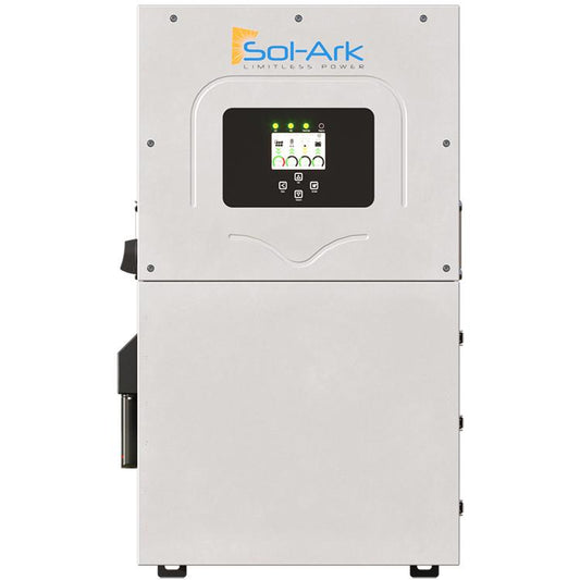 Sol-Ark Limitless 15K-LV Hybrid Inverter - 220V | 120/240V | 120/208V - 200A passthrough, integrated ATS breaker, 3 MPPT, 2 of 3 legs 3p. Can be used with 48V batteries. 10-Year Standard Warranty